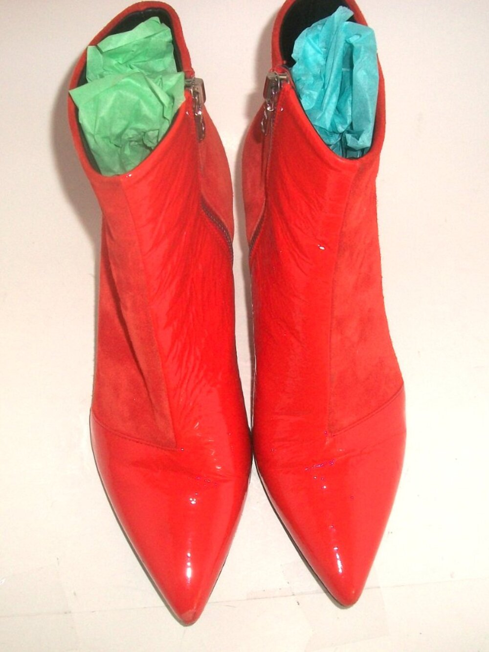 Rage and Bone Bright Orange Heeled POinty Booties